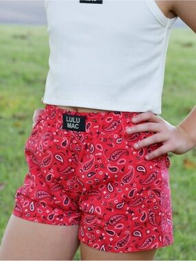 Lulu Mac Kids Red Bandana Boxer Shorts